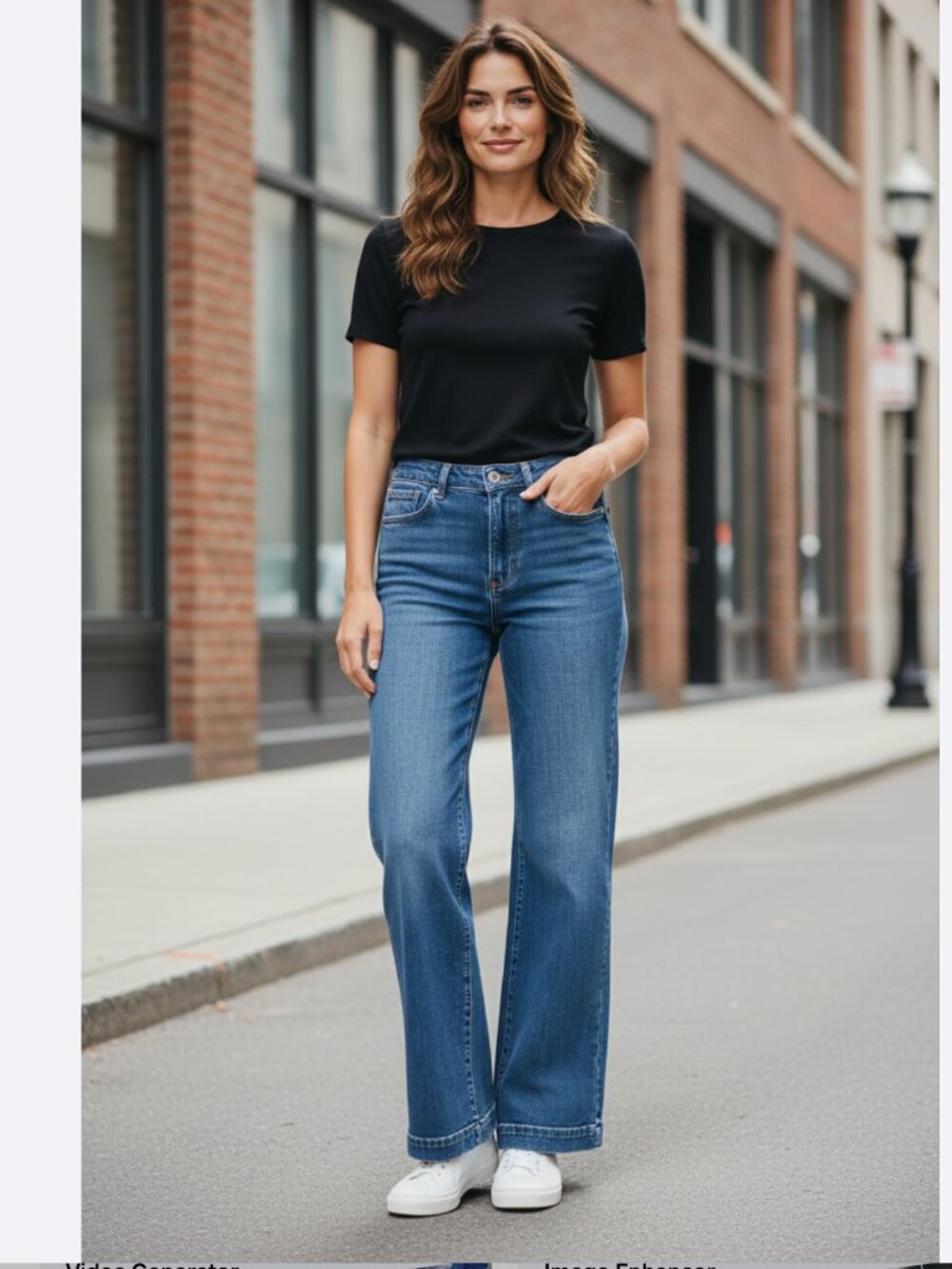 NWT NYDJ Women's Teresa Wide Leg 1 1/2" Hem  Jeans  In Lake Notre SZ-10